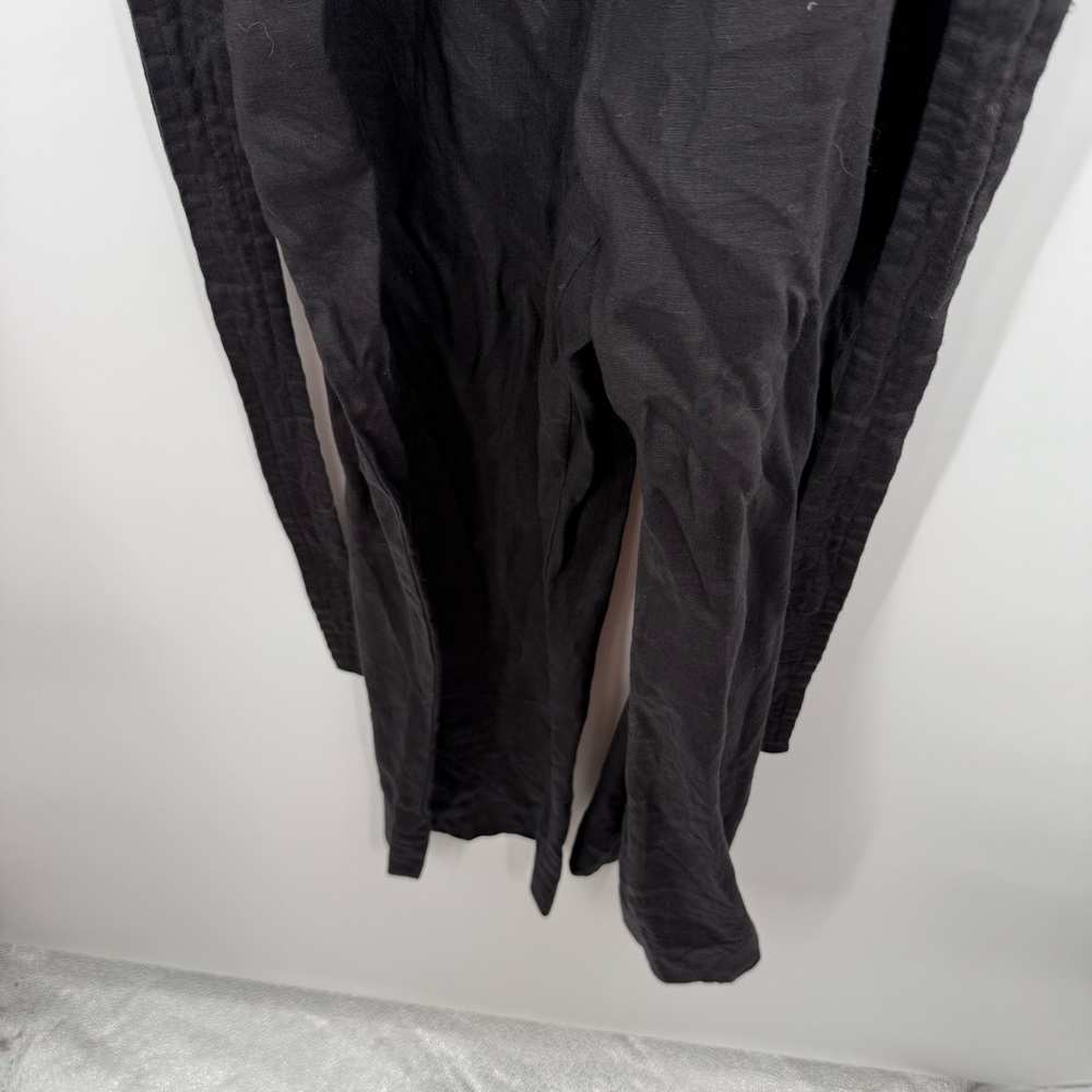 EVERLANE The Linen Picnic Jumpsuit Black Sleeveless Button-Up Size 8 - Picture 7 of 12